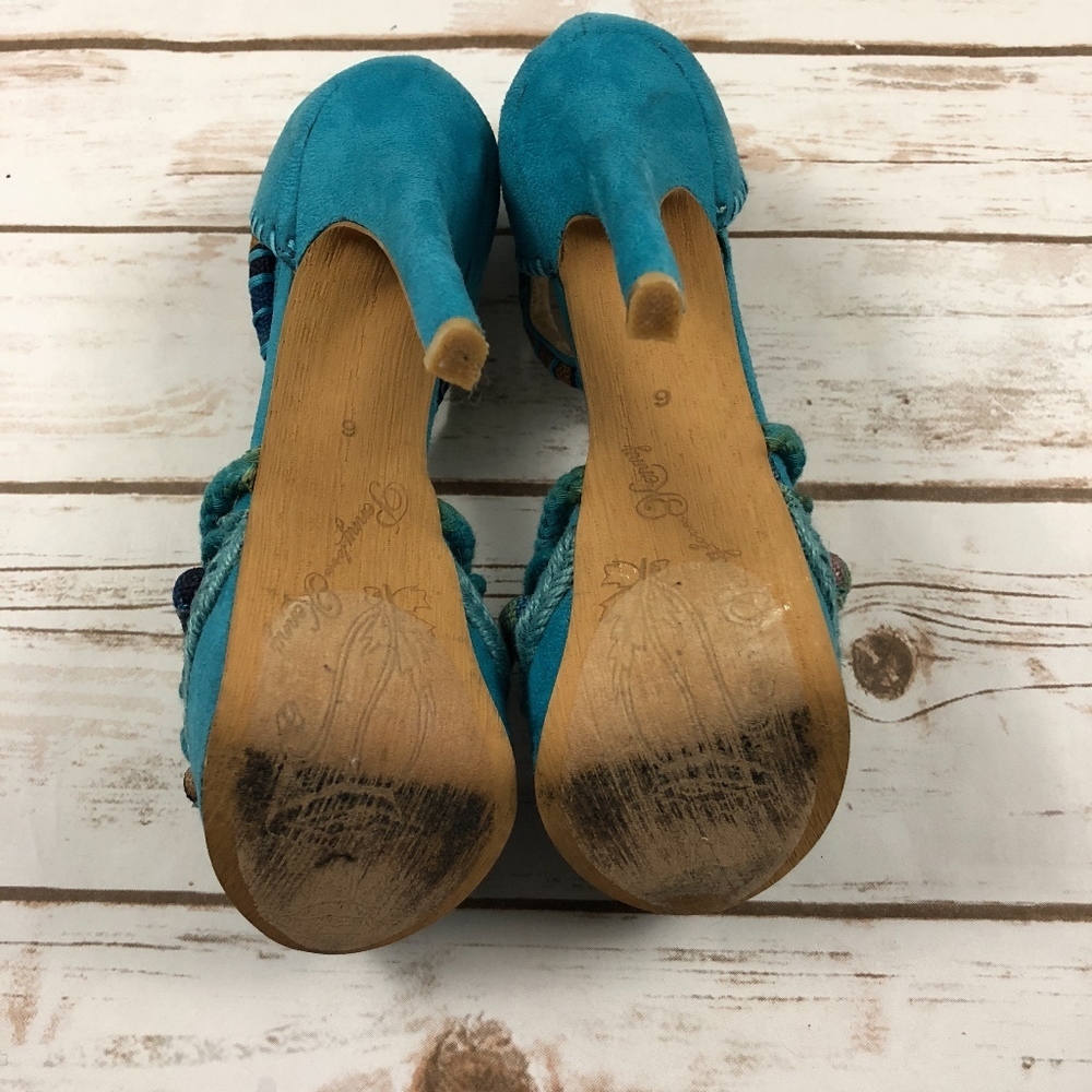 Penny Loves Kenny Teal Drysi Heels 6M - Picture 7 of 8